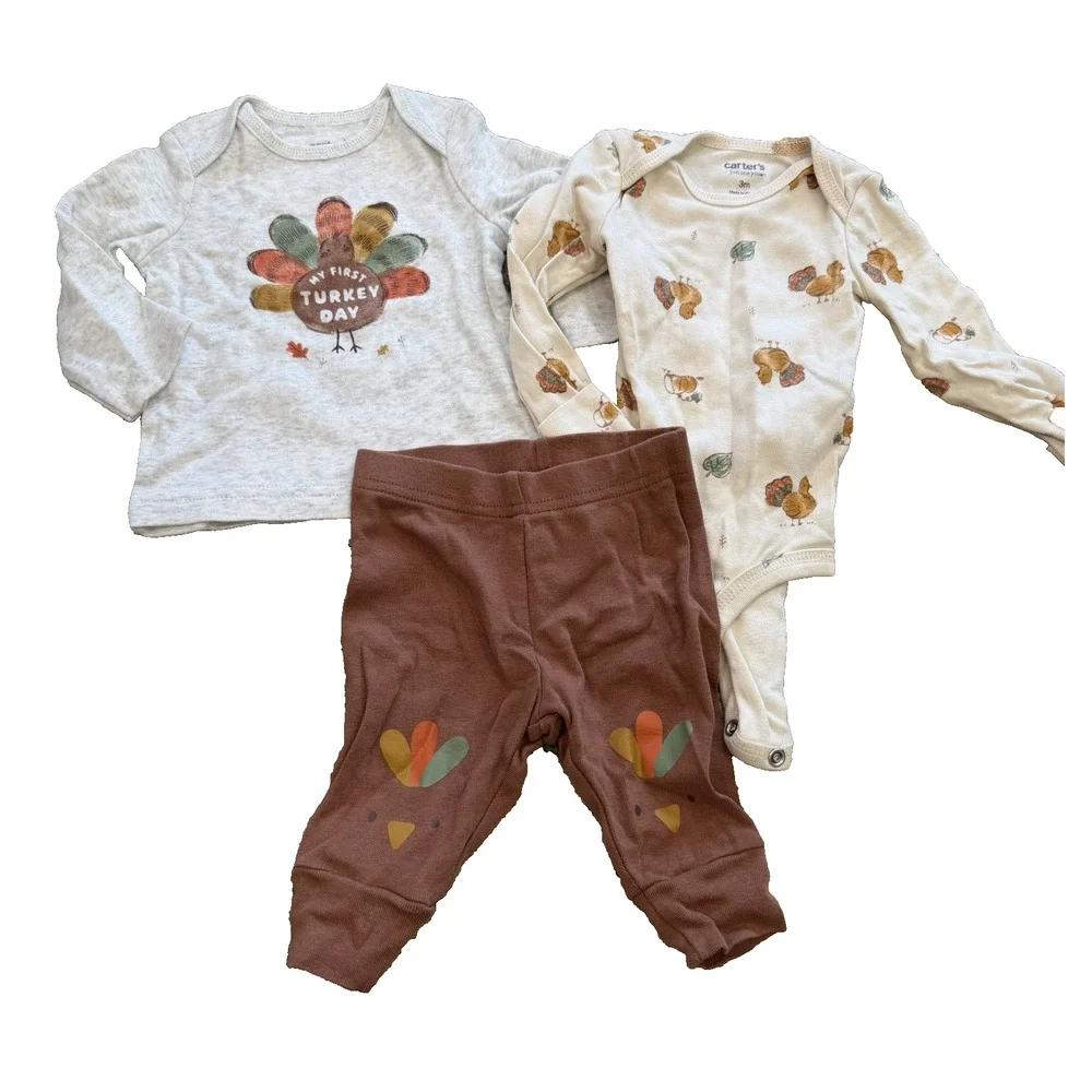 Carter’s Baby First Thanksgiving 3-Piece Outfit Set Size 3 Months